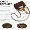 imageBOSTANTEN Small Crossbody Purse for Women Triple Zip Cell Phone Leather Handbag with Colored Shoulder StrapSuede Coffee