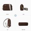 imageBOSTANTEN Small Crossbody Purse for Women Triple Zip Cell Phone Leather Handbag with Colored Shoulder StrapSuede Coffee