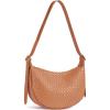 imageBOSTANTEN Purses for Women Crescent Crossbody Bag Vegan Leather Shoulder Hobo Handbag Adjustable StrapSmall Brown
