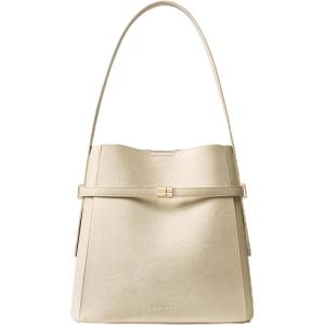 imageBOSTANTEN Bucket Bag Soft Vegan Leather Purses for Women Trendy Shoulder Handbags with Separate PouchBeige Apricot