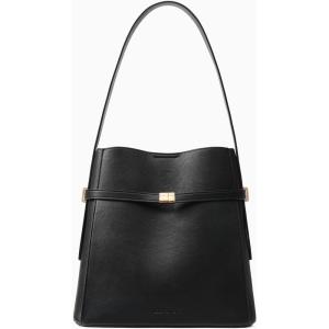 imageBOSTANTEN Bucket Bag Soft Vegan Leather Purses for Women Trendy Shoulder Handbags with Separate PouchBlack