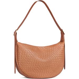 imageBOSTANTEN Purses for Women Crescent Crossbody Bag Vegan Leather Shoulder Hobo Handbag Adjustable StrapLarge Brown
