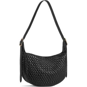 imageBOSTANTEN Purses for Women Crescent Crossbody Bag Vegan Leather Shoulder Hobo Handbag Adjustable StrapSmall Black