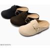 imageBOSTANTEN Clogs for Women Wide Width Comfortable Suede Mules with Soft Footbed and Arch Support Cute Slip On Potato ShoesCoffee