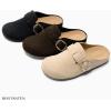 imageBOSTANTEN Clogs for Women Wide Width Comfortable Suede Mules with Soft Footbed and Arch Support Cute Slip On Potato ShoesTaupe