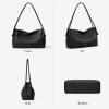 imageBOSTANTEN Shoulder Bag for Women Pebbled Vegan Leather Purses Soft Hobo Handbag Supple Bag for Travel WorkBlack