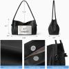 imageBOSTANTEN Shoulder Bag for Women Pebbled Vegan Leather Purses Soft Hobo Handbag Supple Bag for Travel WorkBlack