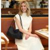imageBOSTANTEN Shoulder Bag for Women Pebbled Vegan Leather Purses Soft Hobo Handbag Supple Bag for Travel WorkBlack