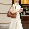 imageBOSTANTEN Shoulder Bag for Women Pebbled Vegan Leather Purses Soft Hobo Handbag Supple Bag for Travel WorkBrown