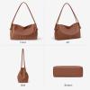 imageBOSTANTEN Shoulder Bag for Women Pebbled Vegan Leather Purses Soft Hobo Handbag Supple Bag for Travel WorkBrown