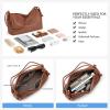 imageBOSTANTEN Shoulder Bag for Women Pebbled Vegan Leather Purses Soft Hobo Handbag Supple Bag for Travel WorkBrown