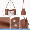 imageBOSTANTEN Shoulder Bag for Women Pebbled Vegan Leather Purses Soft Hobo Handbag Supple Bag for Travel WorkBrown