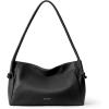 imageBOSTANTEN Shoulder Bag for Women Pebbled Vegan Leather Purses Soft Hobo Handbag Supple Bag for Travel WorkBlack