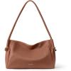 imageBOSTANTEN Shoulder Bag for Women Pebbled Vegan Leather Purses Soft Hobo Handbag Supple Bag for Travel WorkBrown