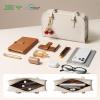 imageBOSTANTEN Shoulder Bag for Women Vegan Leather Purse with Cherry Charm Medium Handbag with Zipper for Daily UseBeige