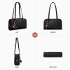 imageBOSTANTEN Shoulder Bag for Women Vegan Leather Purse with Cherry Charm Medium Handbag with Zipper for Daily UseBlack