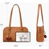 imageBOSTANTEN Shoulder Bag for Women Vegan Leather Purse with Cherry Charm Medium Handbag with Zipper for Daily UseBrown