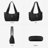 imageBOSTANTEN Vintage Shoulder Bag for Women Suede Leather Tote Bag Ladies Lightweight Dumpling Handbag for Work Date TravelBlack
