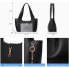 imageBOSTANTEN Vintage Shoulder Bag for Women Suede Leather Tote Bag Ladies Lightweight Dumpling Handbag for Work Date TravelBlack