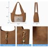 imageBOSTANTEN Vintage Shoulder Bag for Women Suede Leather Tote Bag Ladies Lightweight Dumpling Handbag for Work Date TravelSuede Brown