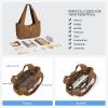 imageBOSTANTEN Vintage Shoulder Bag for Women Suede Leather Tote Bag Ladies Lightweight Dumpling Handbag for Work Date TravelSuede Brown