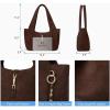 imageBOSTANTEN Vintage Shoulder Bag for Women Suede Leather Tote Bag Ladies Lightweight Dumpling Handbag for Work Date TravelSuede Coffee