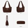 imageBOSTANTEN Vintage Shoulder Bag for Women Suede Leather Tote Bag Ladies Lightweight Dumpling Handbag for Work Date TravelSuede Coffee