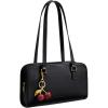 imageBOSTANTEN Shoulder Bag for Women Vegan Leather Purse with Cherry Charm Medium Handbag with Zipper for Daily UseBlack