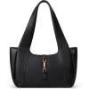 imageBOSTANTEN Vintage Shoulder Bag for Women Suede Leather Tote Bag Ladies Lightweight Dumpling Handbag for Work Date TravelBlack