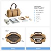 image:imageBOSTANTEN Crossbody Purse for Women Vegan Leather Satchel Bag Top Handle Shoulder Handbag for Daily TravelApricot With Coffee