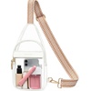 image:imageBOSTANTEN Clear Bag for Stadium Events Clear Fanny Pack Durable Crossbody Purse for Sports Concerts Travel Daily OutingsWhite