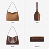 image:imageBOSTANTEN Hobo Bags for Women Suede and Vegan Leather Shoulder Handbag Purse for Everyday Work TravelSuede Brown