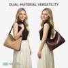 image:imageBOSTANTEN Hobo Bags for Women Suede and Vegan Leather Shoulder Handbag Purse for Everyday Work TravelSuede Coffee