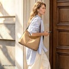 image:imageBOSTANTEN Hobo Bags for Women Suede and Vegan Leather Shoulder Handbag Purse for Everyday Work TravelSuede Tan