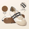 image:imageBOSTANTEN Mary Jane Flats Ballet Sneakers for Women Retro Trainer Style Casual Shoes with Breathable Lining and Cushioned Comfort for Daily WalkingBeige