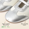 image:imageBOSTANTEN Mary Jane Flats Ballet Sneakers for Women Retro Trainer Style Casual Shoes with Breathable Lining and Cushioned Comfort for Daily WalkingSilver