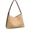 image:imageBOSTANTEN Hobo Bags for Women Suede and Vegan Leather Shoulder Handbag Purse for Everyday Work TravelSuede Tan
