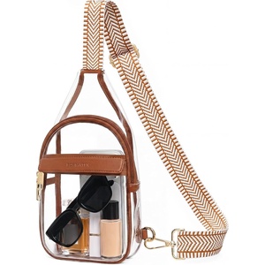 image:imageBOSTANTEN Clear Bag for Stadium Events Clear Fanny Pack Durable Crossbody Purse for Sports Concerts Travel Daily OutingsBrown