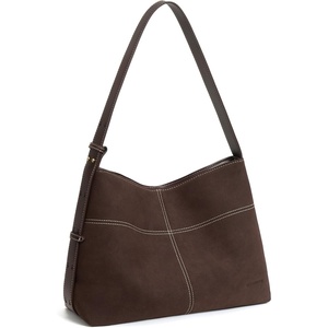 image:imageBOSTANTEN Hobo Bags for Women Suede and Vegan Leather Shoulder Handbag Purse for Everyday Work TravelSuede Coffee
