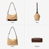 image:imageBOSTANTEN Crossbody Bags for Women Small Shoulder Bag Soft Suede and Pebbled Vegan Leather Hobo Purse with Adjustable StrapApricot