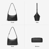 image:imageBOSTANTEN Crossbody Bags for Women Small Shoulder Bag Soft Suede and Pebbled Vegan Leather Hobo Purse with Adjustable StrapBlack