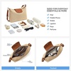 image:imageBOSTANTEN Hobo Bags for Women Crochet Shoulder Bag Vegan Leather Purse for Summer Vacation Travel CasualBeige With Brown