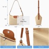 image:imageBOSTANTEN Hobo Bags for Women Crochet Shoulder Bag Vegan Leather Purse for Summer Vacation Travel CasualBeige With Brown