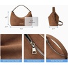 image:imageBOSTANTEN Suede Leather Crossbody Bags for Women Vintage Shoulder Purse Slouchy Hobo Handbag with Adjustable StrapSuede Camel Brown