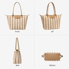 image:imageBOSTANTEN Large Tote Bags for Women Summer Beach Bag Travel Shoulder Handbag Lightweight Purses for Vacation Commute EverydayFlyknitkhaki and Beige Striped