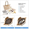 image:imageBOSTANTEN Large Tote Bags for Women Summer Beach Bag Travel Shoulder Handbag Lightweight Purses for Vacation Commute EverydayFlyknitkhaki and Beige Striped