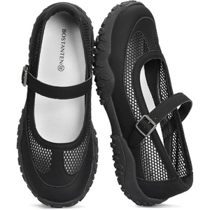 image:imageBOSTANTEN Mary Jane Sneakers Ballet Flats Breathable Mesh Cushioned Sole  Lightweight Mesh Design Comfortable Cushioning Insole for Allday Walking Antislip Outsole Cute Mary Jane amp Ballet StyleBlack