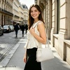 image:imageBOSTANTEN Satchel Bags for Women Vegan Leather Medium Work Satchel Everyday Bag with Removable StrapOff Whitepebble