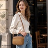 image:imageBOSTANTEN Small Crossbody Bag for Women RFID Vegan Leather Purse  Soft Faux Suede Embossed StitchInspired Texture Detachable Adjustable Strap Card Slot Lightweight Daily Travel UseBrown