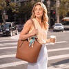 image:imageBOSTANTEN Slouchy Work Tote Bag Vegan Leather Designer Purse  Detachable Silk ScarfAdjustable StrapPremium Vegan Leatherfits 15 inch laptop easy clean magnetic snapBrown